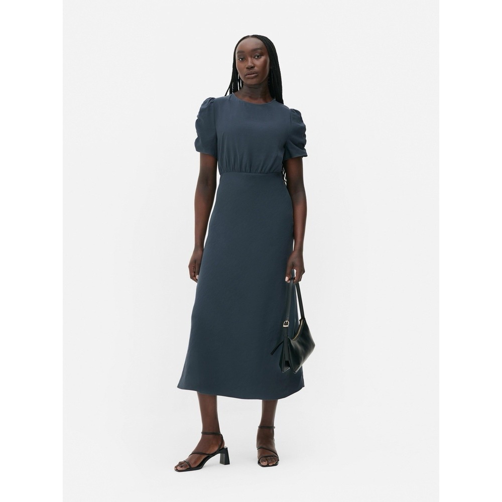 Primark Black Maxi Dress XL Short Sleeve Ruffle/Flutter Sleeve Elegant Evening